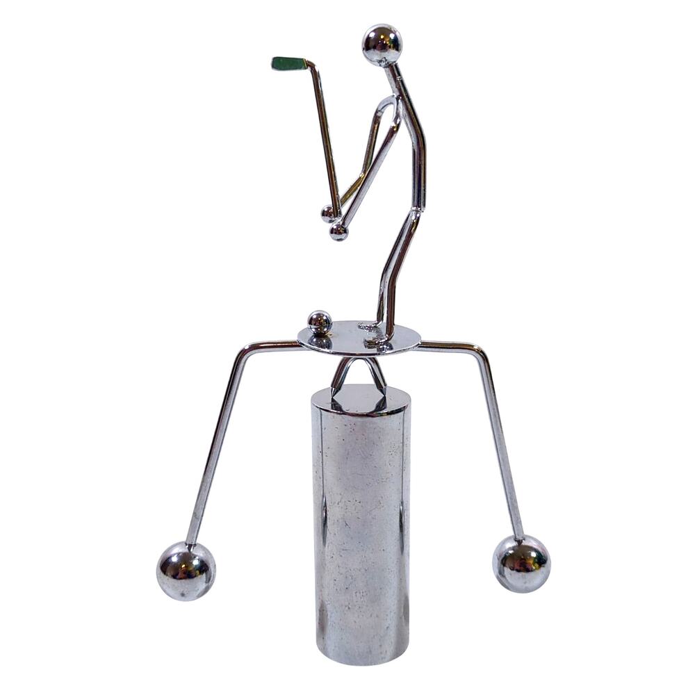 Vintage Metal Man Balancing Golf Golfer Science Desk Office Toy Rochelle's Inc.